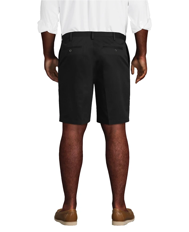 Lands' End Big & Tall No Iron 9" Comfort Waist Plain Front Chino Short