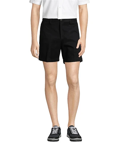 Lands' End Men's No Iron 6" Comfort Waist Plain Front Chino Short