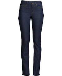 Lands' End Women's Tall Recover Mid Rise Straight Leg Blue Jeans