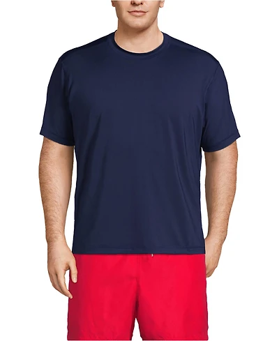 Lands' End Big & Tall SunShade Upf 50 Short Sleeve Swim Tee Cooling Rash Guard