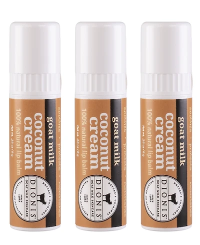 Dionis Coconut Cream Lip Balm Set, 3 Piece
