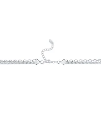 And Now This Silver Plated Heart Curb Linked Necklace