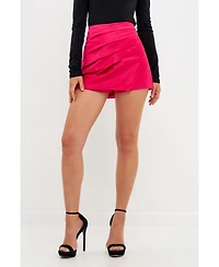 endless rose Women's High-Waisted Satin Skort