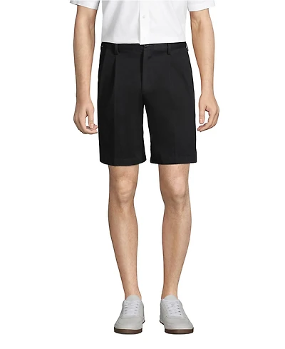 Lands' End Men's No Iron 9" Comfort Waist Pleated Front Chino Short