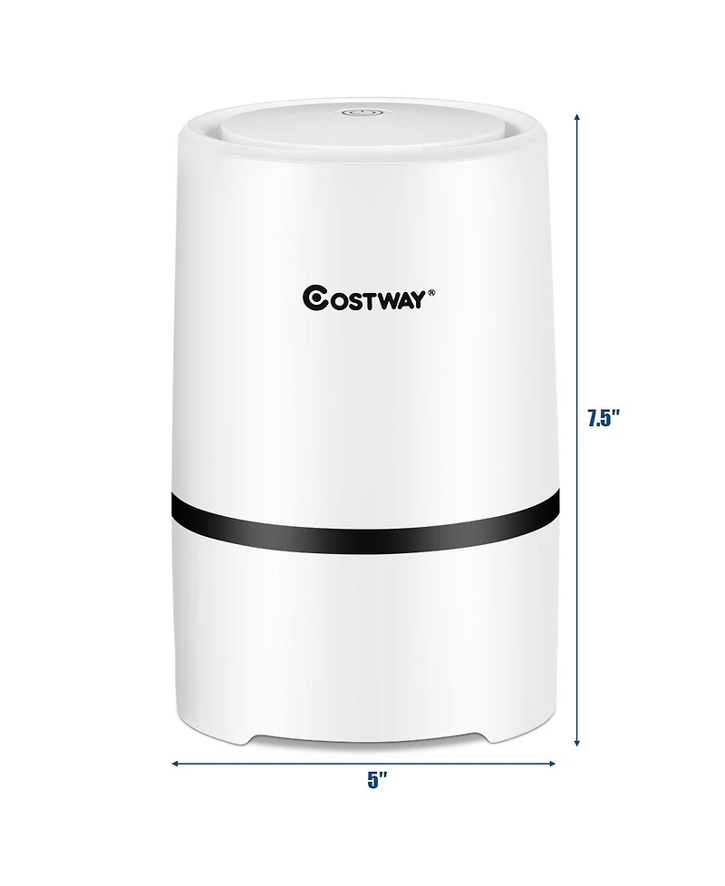 Mini Ionic Hepa Air Purifier W/2pcs 3-in-1 Composite Hepa Filter Nightlight, Usb