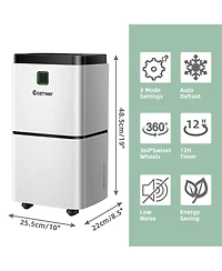 30 Pints 1500 Sq. Ft Dehumidifier For Medium To Large Room w/ Indicator