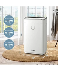 60-Pint Dehumidifier for Home & Basements 4000 Sq. Ft w/ 3-Color Digital Display