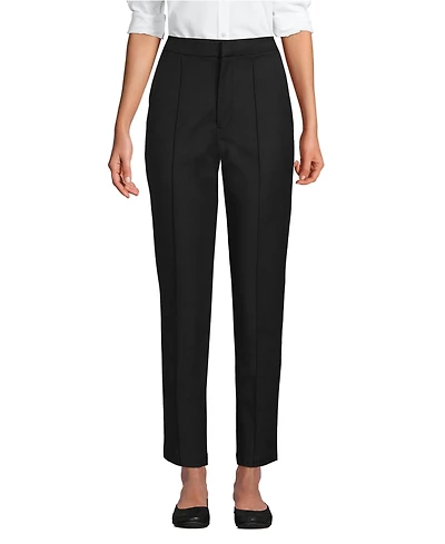 Lands' End Women's High Rise Bi Stretch Pintuck Pencil Ankle Pants
