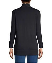 Lands' End Women's Cotton Open Long Sleeve Cardigan Sweater