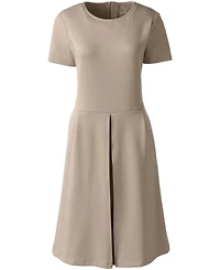 Lands' End Women's School Uniform Short Sleeve Ponte Dress Top of Knee