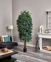 Nearly Natural 84" Raphis Silk Palm Tree