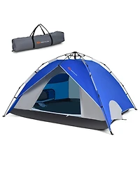 4 Person Instant Pop-up Camping Tent 2-in-1 Double-Layer Waterproof Tent