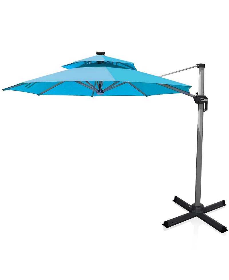 10ft Solar Led Patio Umbrella 360 degree Rotation