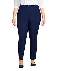 Lands' End Women's Plus High Rise Bi Stretch Pintuck Pencil Ankle Pants