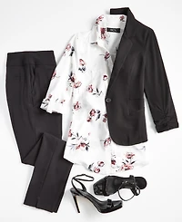 Bcx Juniors' Floral-Print Collared Shirt