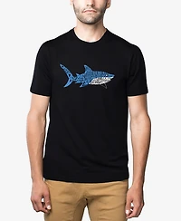 La Pop Art Men's Premium Blend Daddy Shark Word Short Sleeve T-shirt