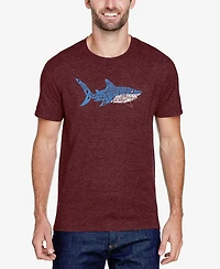 La Pop Art Men's Premium Blend Daddy Shark Word Short Sleeve T-shirt