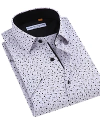 Suslo Couture Men's Slim-Fit Geo-Print Performance Shirt