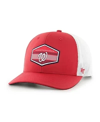 Men's '47 Brand Red, White Washington Nationals Burgess Trucker Snapback Hat