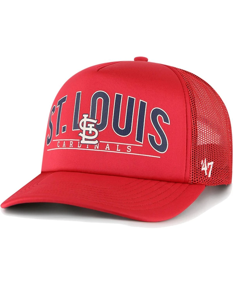 Men's '47 Brand Red St. Louis Cardinals Backhaul Foam Trucker Snapback Hat