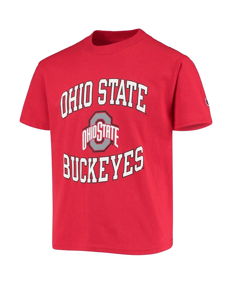 Big Boys and Girls Champion Scarlet Ohio State Buckeyes Circling Team Jersey T-shirt
