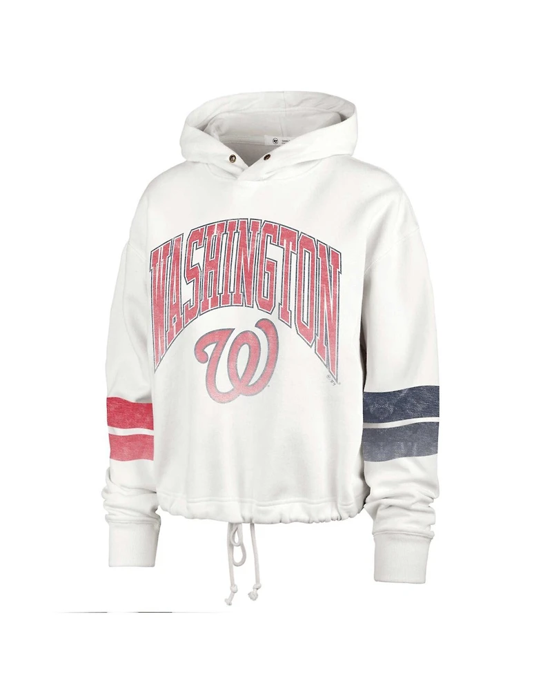 Women's '47 Brand Cream Washington Nationals Harper Pullover Hoodie