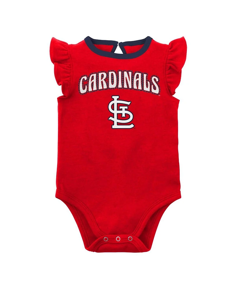 Infant Boys and Girls Red, Heather Gray St. Louis Cardinals Little Fan Two-Pack Bodysuit Set