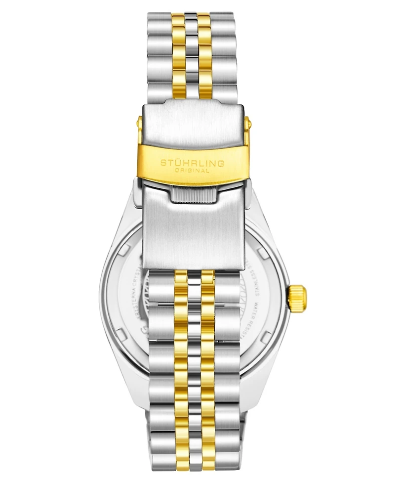 Stuhrling Women's Symphony Two-Tone Stainless Steel, Gold-Tone Dial, 45mm Round Watch