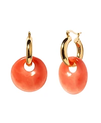 Women's Donut Charm Chunky Hoop Earrings