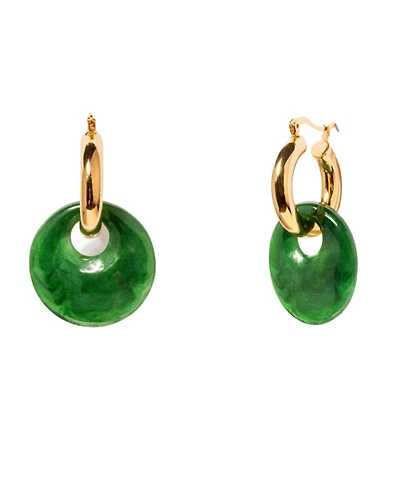Women's Donut Charm Chunky Hoop Earrings