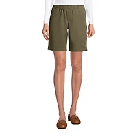 Lands' End Petite Mid Rise Elastic Waist Pull On 10" Knockabout Chino Bermuda Shorts