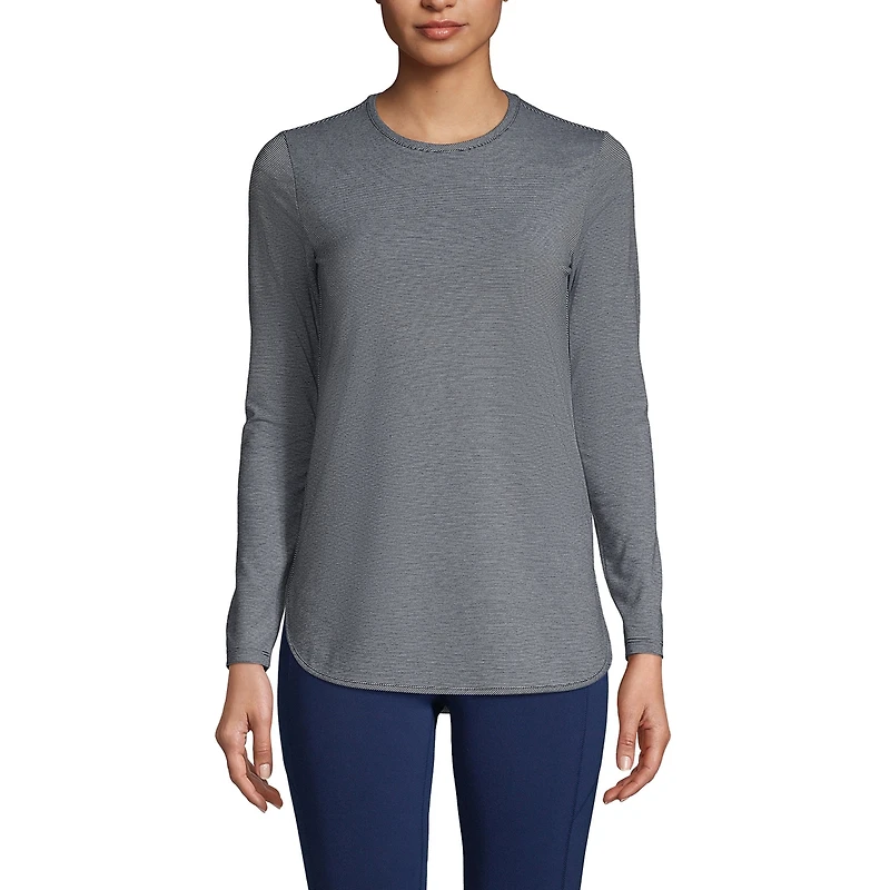 Lands' End Petite Moisture Wicking Upf Sun Long Sleeve Curved Hem Tunic Top