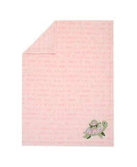 Lambs & Ivy Sea Dreams Cozy Pink Fleece Turtle Applique Baby Blanket
