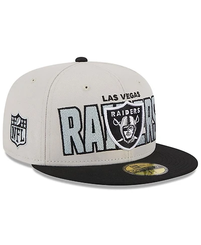Men's New Era Stone, Black Las Vegas Raiders 2023 Nfl Draft On Stage 59FIFTY Fitted Hat