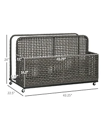 Outsunny Pool Float Storage with Wheels, Pool Caddy, Light