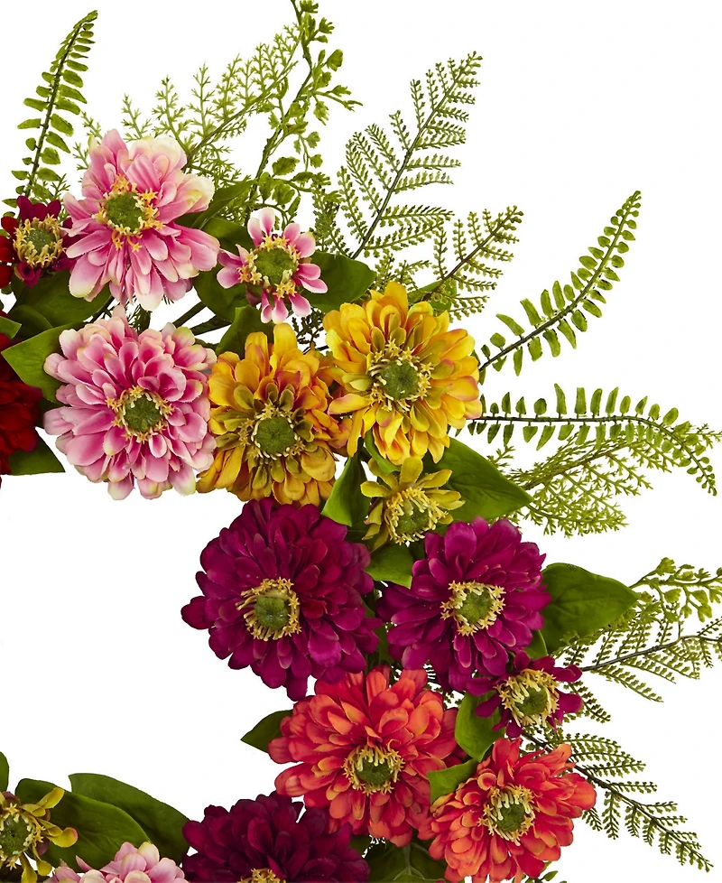 Nearly Natural Mixed Flower Wreath