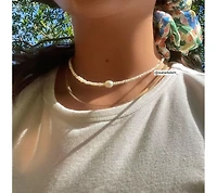 18K Gold Plated Freshwater Pearls - Rokas Necklace 16" For Women