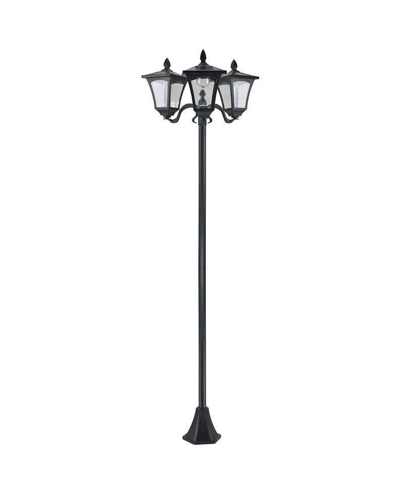Outsunny 72" Outdoor Solar Light Post, Triple Head Lamp,