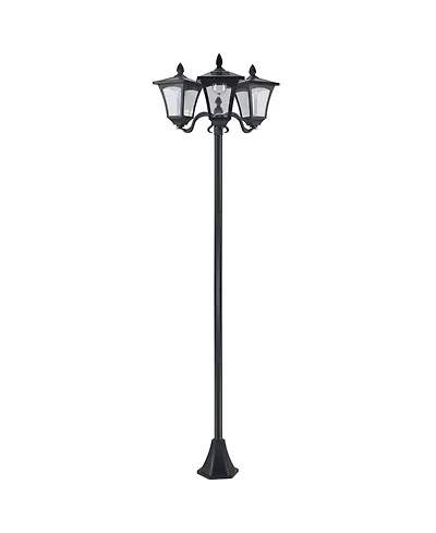 Outsunny 72" Outdoor Solar Light Post, Triple Head Lamp,