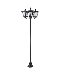Outsunny 72" Outdoor Solar Light Post, Triple Head Lamp,