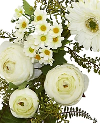 Nearly Natural 24" Mixed Daisies and Ranunculus Wreath