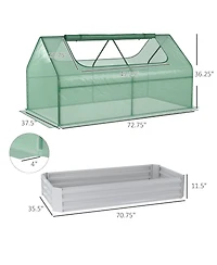 Outsunny Raised Garden Bed with Cover, Mini house,