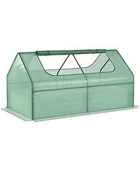 Outsunny Raised Garden Bed with Cover, Mini house,
