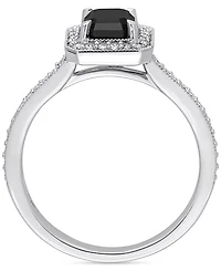 Black Diamond (1 ct. t.w.) & White (1/4 Emerald-Cut Engagement Ring 14k Gold