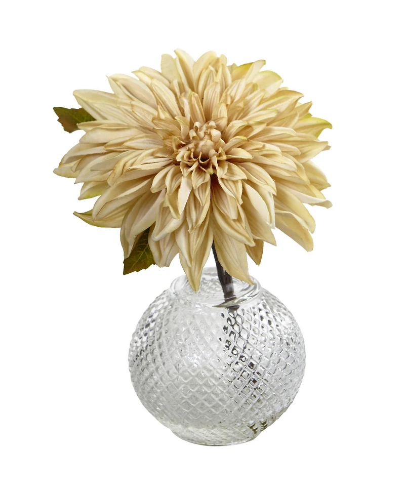 Nearly Natural Dahlia w/Decorative Vase, Set of 3