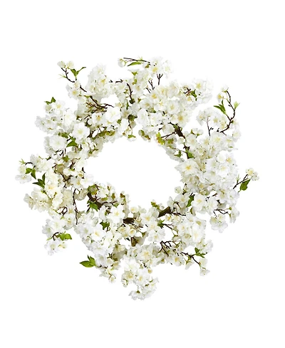 Nearly Natural 24" Cherry Blossom Wreath