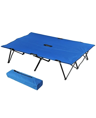 Outsunny 2 Person Folding Camping, Portable Sleeping Cot w/ Carry Bag