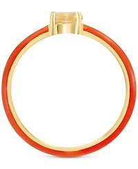 Effy Pink Opal (1/6 ct. t.w.) & Enamel Ring in Sterling Silver (Also available in Amethyst, Garnet, Citrine and Blue Topaz)