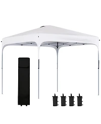 Outsunny Pop Up Gazebo Foldable w/ Wheeled Carry Bag & 4 Weight Bags,