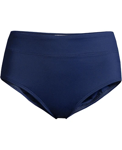 Lands' End Petite Tummy Control High Waisted Bikini Swim Bottoms